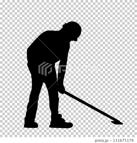 Builder worker silhouette 131675179