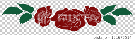 Horizontal Red Rose Flower Divider and Border 131675514