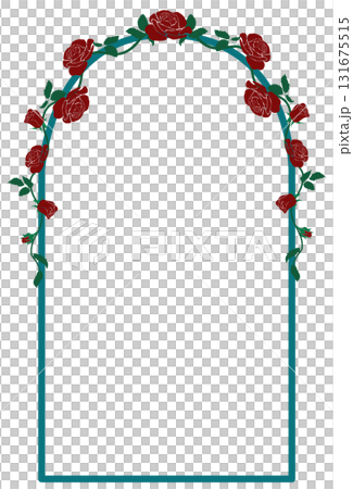 Romantic Red Rose Arch Frame Romantic Red Rose Arch Frame 131675515
