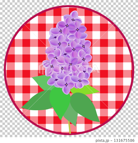 円形背景つきライラックのイラスト 131675586