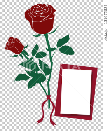 Romantic Roses Flower and Blank Card Template 131675825