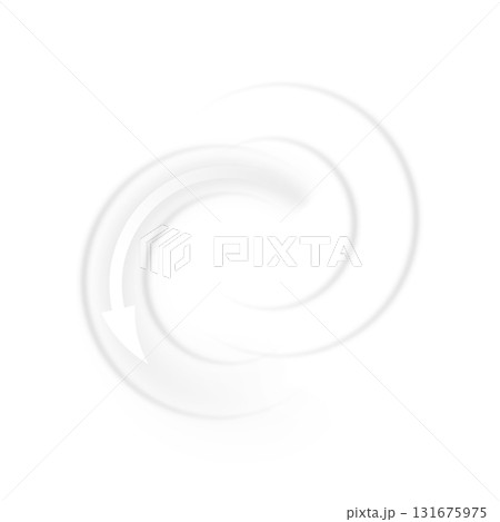 Air flow, white arrows showing wind direction of swirl air movement, vector stream round circulation arrows in motion 131675975