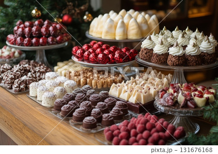 Festive Desserts In Red And White 131676168