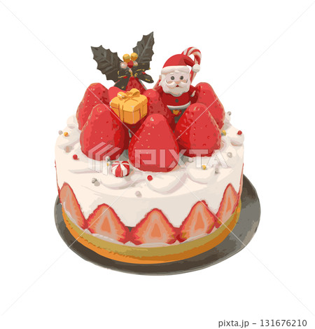 いちごとサンタクロースのクリスマスケーキ いちごとサンタクロースのクリスマスケーキ 131676210