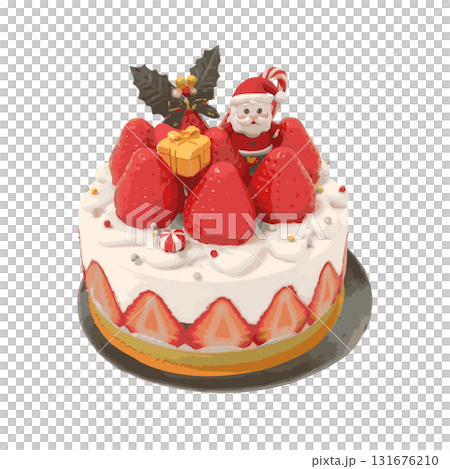 いちごとサンタクロースのクリスマスケーキ いちごとサンタクロースのクリスマスケーキ 131676210