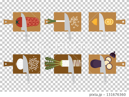 Set of various cut vegetables 131676360