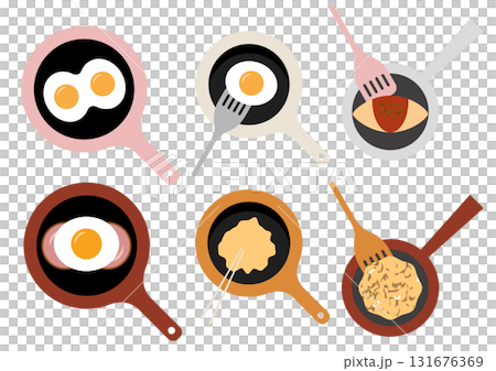 卵の色々な調理シーンのイラスト 131676369