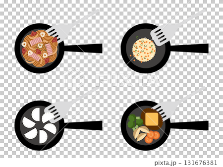 炒飯和義大利麵的插圖集 131676381