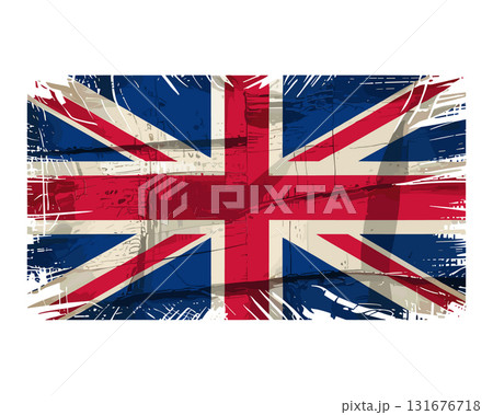 SEO Title: Grunge UK Flag Vector. Distressed United Kingdom Union Jack Illustration. 131676718