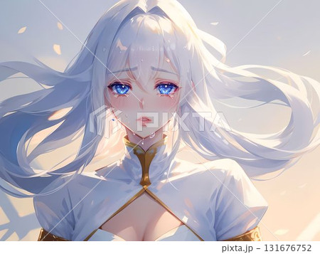 悲しそうに何かを語ろうとする美女 131676752