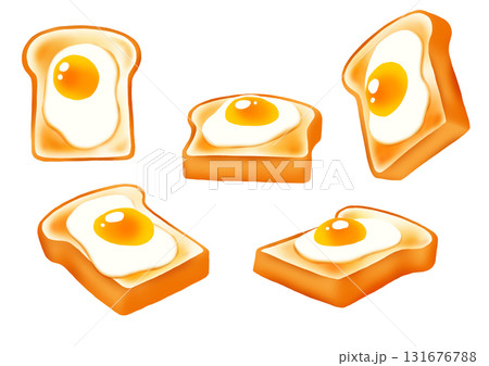 目玉焼きをのせたさっくりトースト5種セット 目玉焼きをのせたさっくりトースト5種セット 131676788