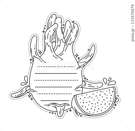 Juicy tropical pitaya dragon fruit kids memo note template. Kids planner To Do list, vector memo note frame. Exotic fruit child schedule, diary label or scrapbook sticker with pitahaya fruit slice 131676879