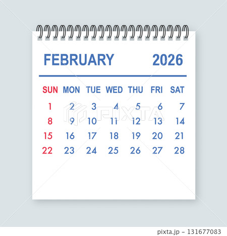 Desktop calendar displaying February 2026 month planning 131677083