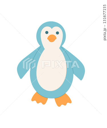 Flat cartoon penguin character designed for kids, perfect as a cute toy or icon. Creative concept of animal, ideal for DIY craft activities and children's workshops. Flat cartoon penguin character designed for kids, perfect as a cute toy or icon. Creative concept of animal, ideal for DIY craft activities and children's workshops. 131677155