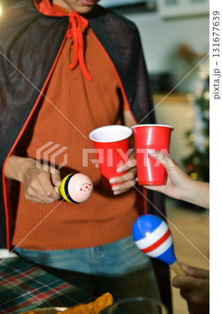 People having fun at Halloween party 131677639