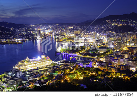 世界新三大夜景に認定されている長崎の美しい夜景（長崎県長崎市・鍋冠山） 131677854