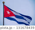 Cuba Flag Waving on flagpole 131678439
