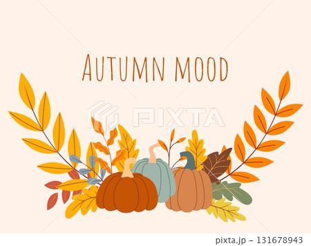 Autumn mood card vector graphics 131678943