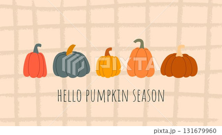 Hello pumpkin season concept Vector graphics 131679960