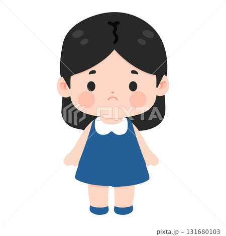 Cartoon Illustration of a Sad Girl Cartoon Illustration of a Sad Girl 131680103