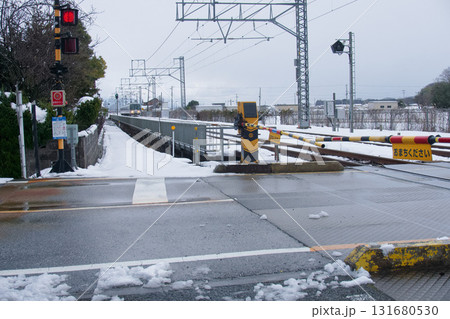 雪の中を到着する電車 雪の中を到着する電車 131680530