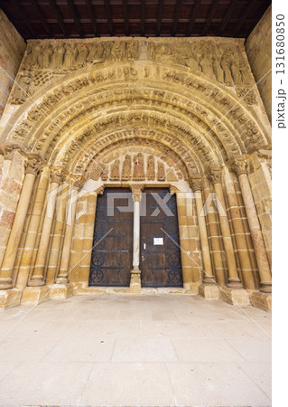 Romanesque portal of Santa Maria Royal Monastery in Yesa, Spain Romanesque portal of Santa Maria Royal Monastery in Yesa, Spain 131680850