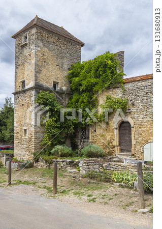 Medieval stone architecture with tower in Chateauneuf, France Medieval stone architecture with tower in Chateauneuf, France 131680913
