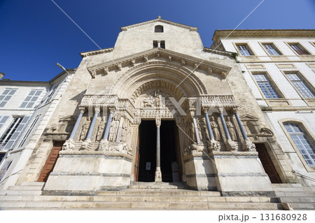 Saint Trophime Cathedral entry in Arles, France 131680928