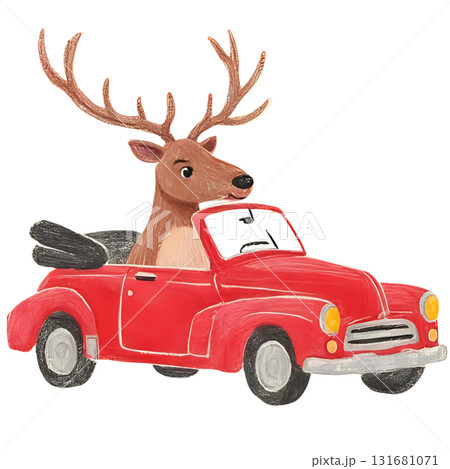 トナカイが車を運転しているイラスト 131681071