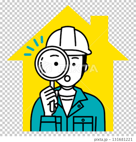 住宅をチェックする建築士の男性 131681221
