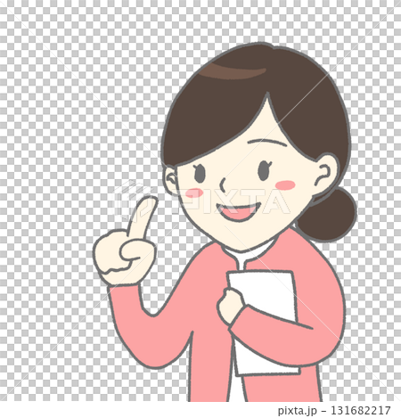 Illustration of a female medical professional explaining Illustration of a female medical professional explaining 131682217