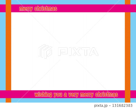 メリークリスマス　merry christmas　フレーム　ホワイトスペース　ドット 131682383