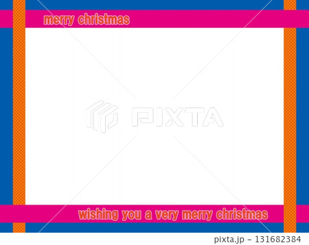 メリークリスマス　merry christmas　フレーム　ホワイトスペース　ドット 131682384