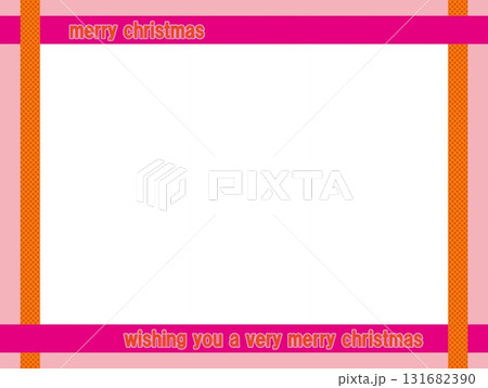 メリークリスマス　merry christmas　フレーム　ホワイトスペース　ドット 131682390
