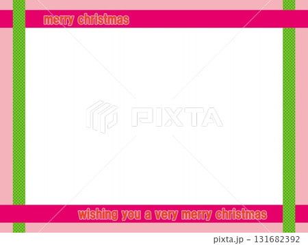 メリークリスマス　merry christmas　フレーム　ホワイトスペース　ドット 131682392