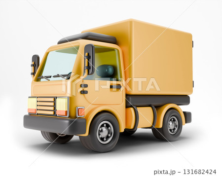 Delivery truck Side front view 3D 131682424