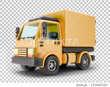Delivery truck Side front view 3D 131682424