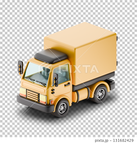 Delivery truck orthographic view 3D Delivery truck orthographic view 3D 131682429
