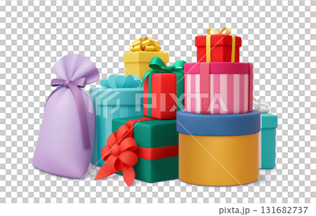 クリスマスプレゼントのイラスト 3D 131682737