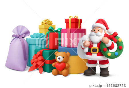 クリスマスプレゼントのイラスト 3D 131682738