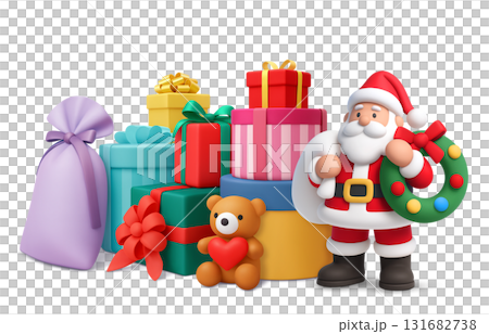 クリスマスプレゼントのイラスト 3D 131682738