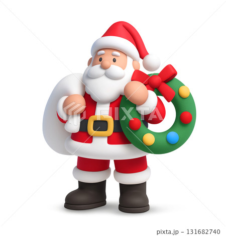 クリスマス サンタクロース イラスト 3D 131682740