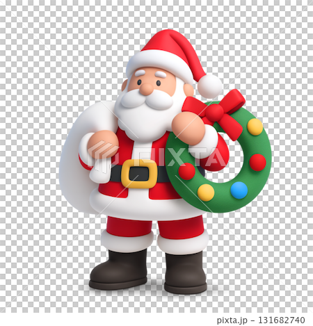 クリスマス サンタクロース イラスト 3D 131682740