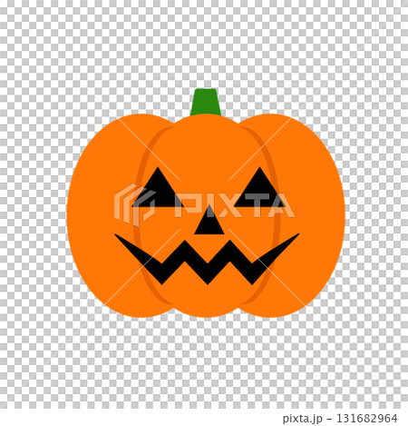 Simple illustration of a jack-o'-lantern Halloween material Halloween pumpkin orange 131682964