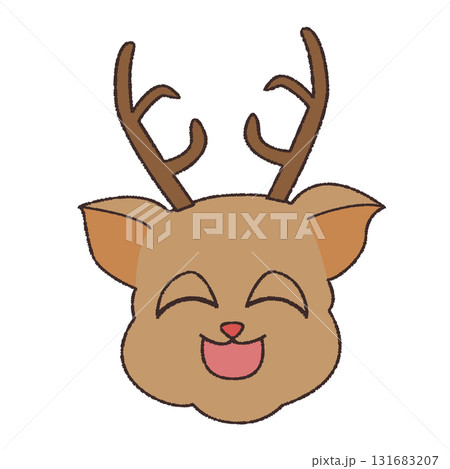 にっこり顔のトナカイの可愛いキャラクター 131683207