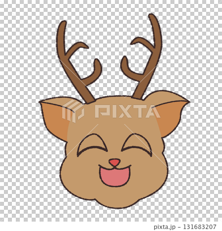 にっこり顔のトナカイの可愛いキャラクター 131683207