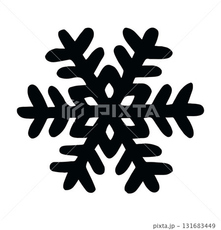 Vector isolated illustration of silhouette snowflake Vector isolated illustration of silhouette snowflake 131683449