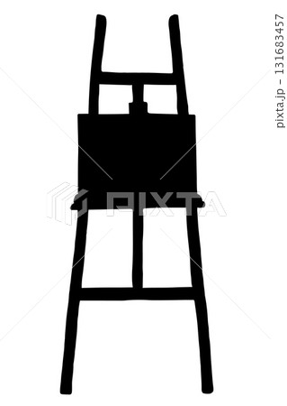Vector isolated illustration of easel silhouette. Vector isolated illustration of easel silhouette. 131683457