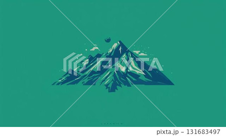 シンプルな雪山の背景イラスト 131683497