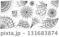 Hand drawn spooky spider web for halloween or scary event decoration. Different looking isolated 131683874